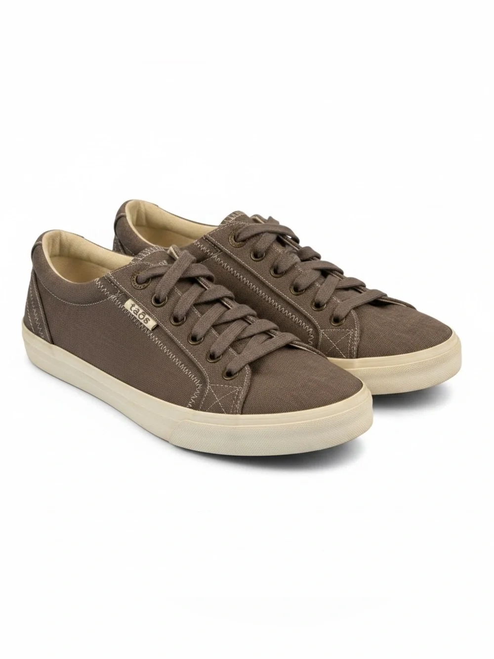 Taos Plim Soul Tan Canvas Lace Up Comfort Sneaker Women Size 7.5